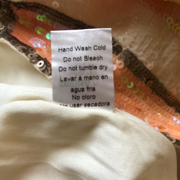 English Rose Yellow Sunrise Sequin Mini Skirt- size M/L - Picture 14 of 14